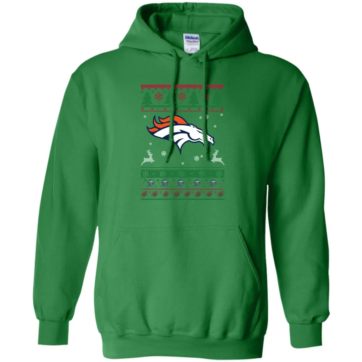 Denver Broncos Logo Football Teams Ugly Christmas Sweater Men Pullover Hoodie
