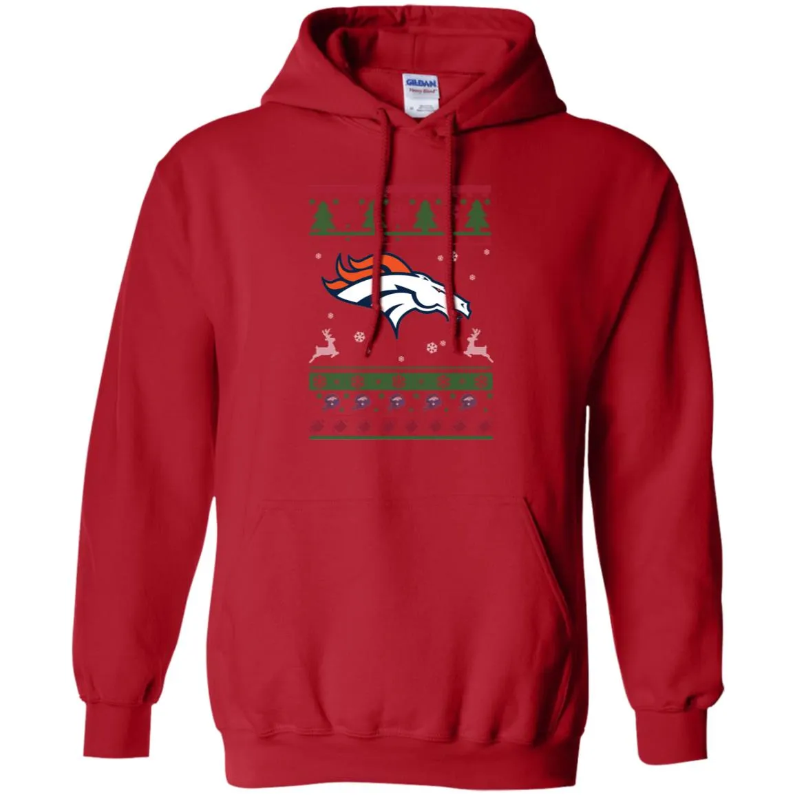 Denver Broncos Logo Football Teams Ugly Christmas Sweater Men Pullover Hoodie