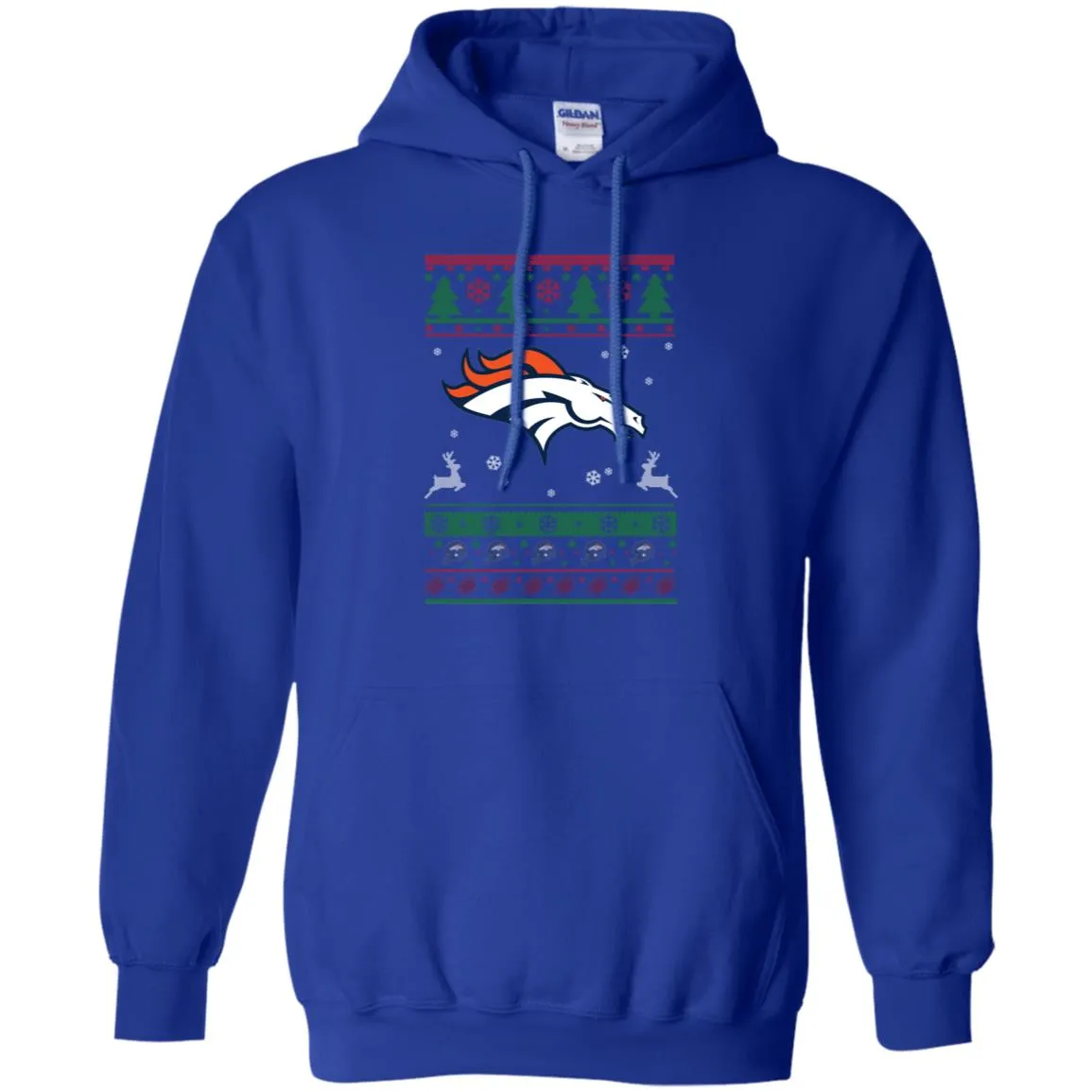 Denver Broncos Logo Football Teams Ugly Christmas Sweater Men Pullover Hoodie