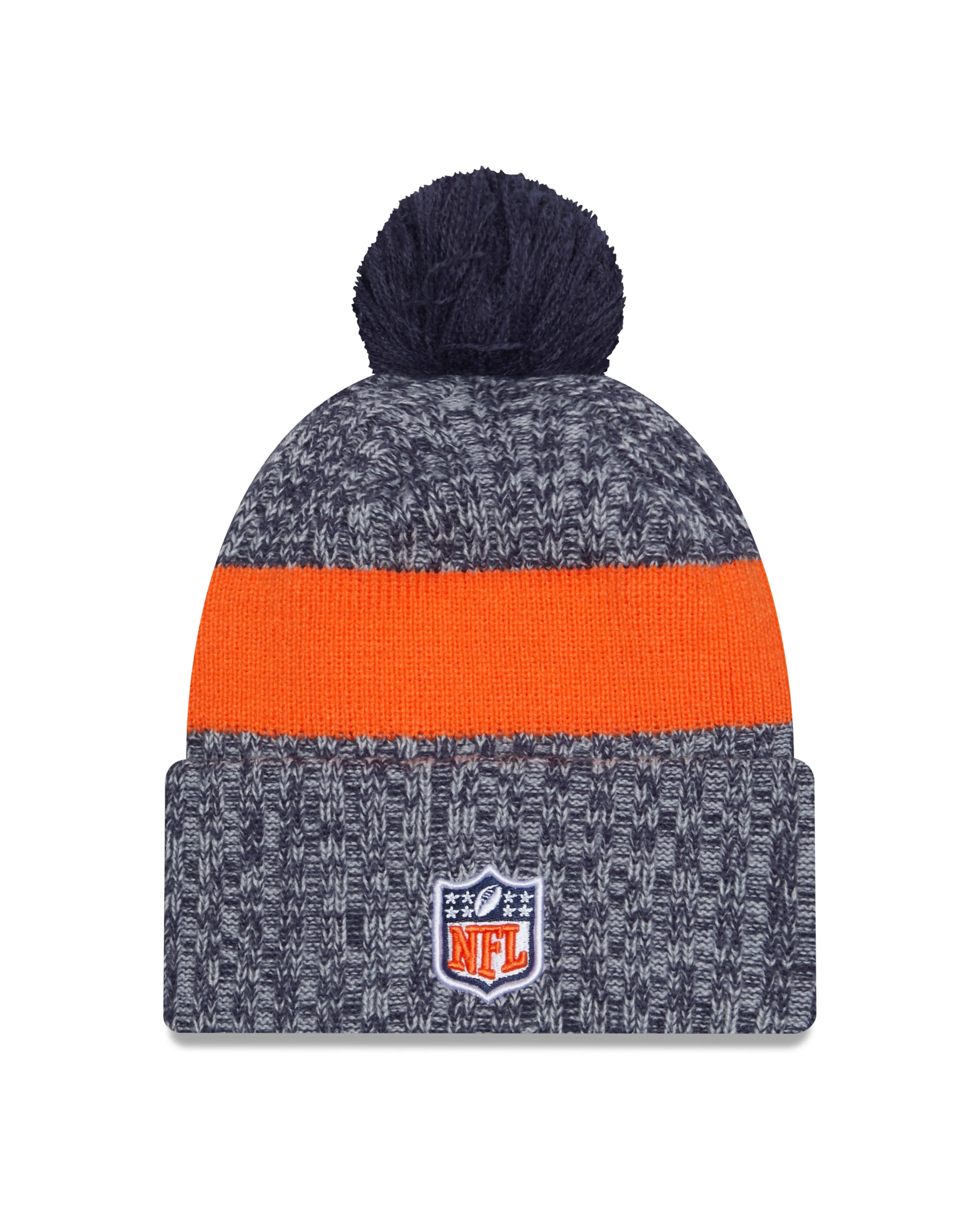 Denver Broncos New Era 2023 Sideline - Sport Cuffed Pom Knit Hat - Navy