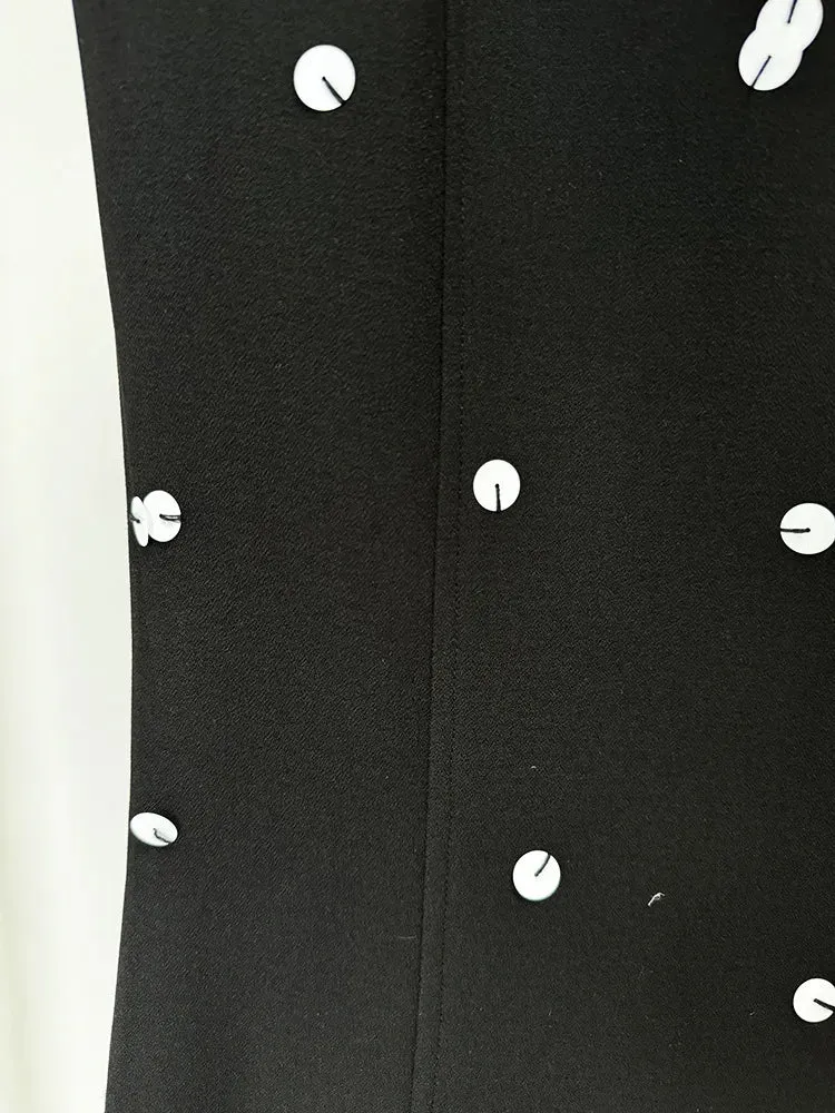 Elegant Beaded Sequins Blazer Long Skirt Evening Party Suit