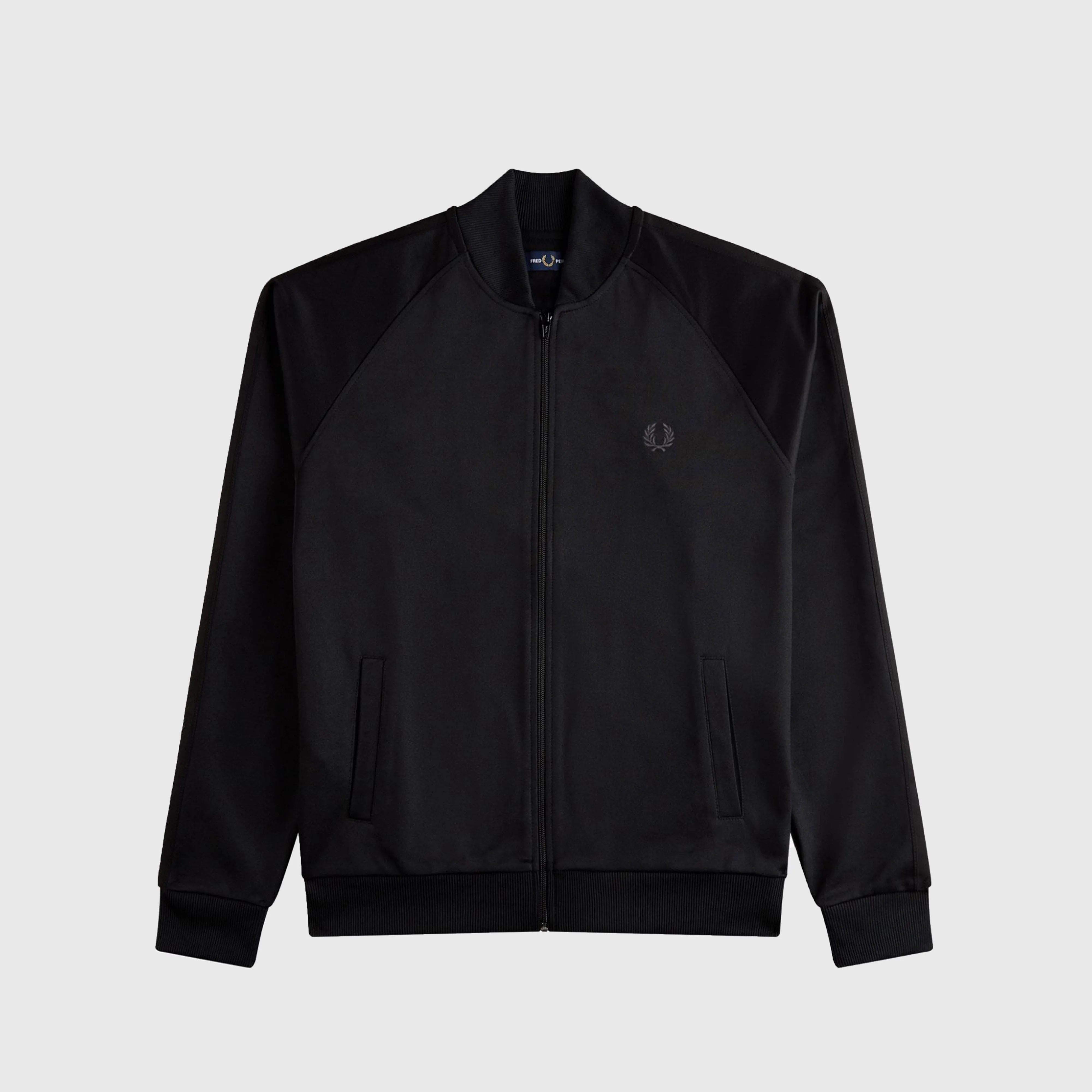 Fred Perry Tonal Taped Bomber Track Jacket - Black