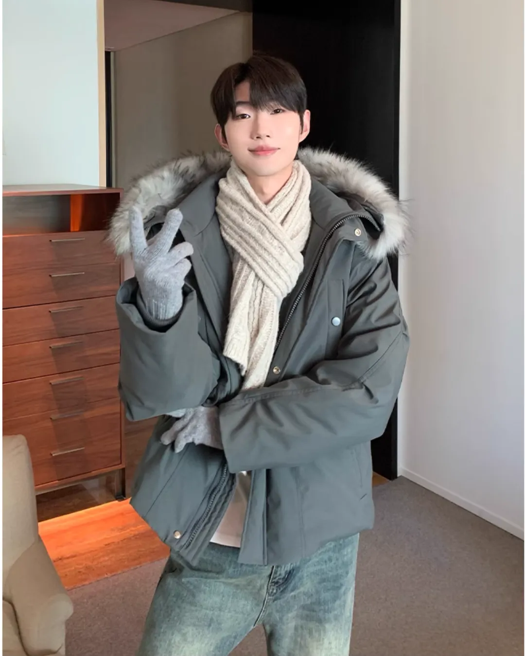 Fur Collar Hood Down Jacket CBJ0102
