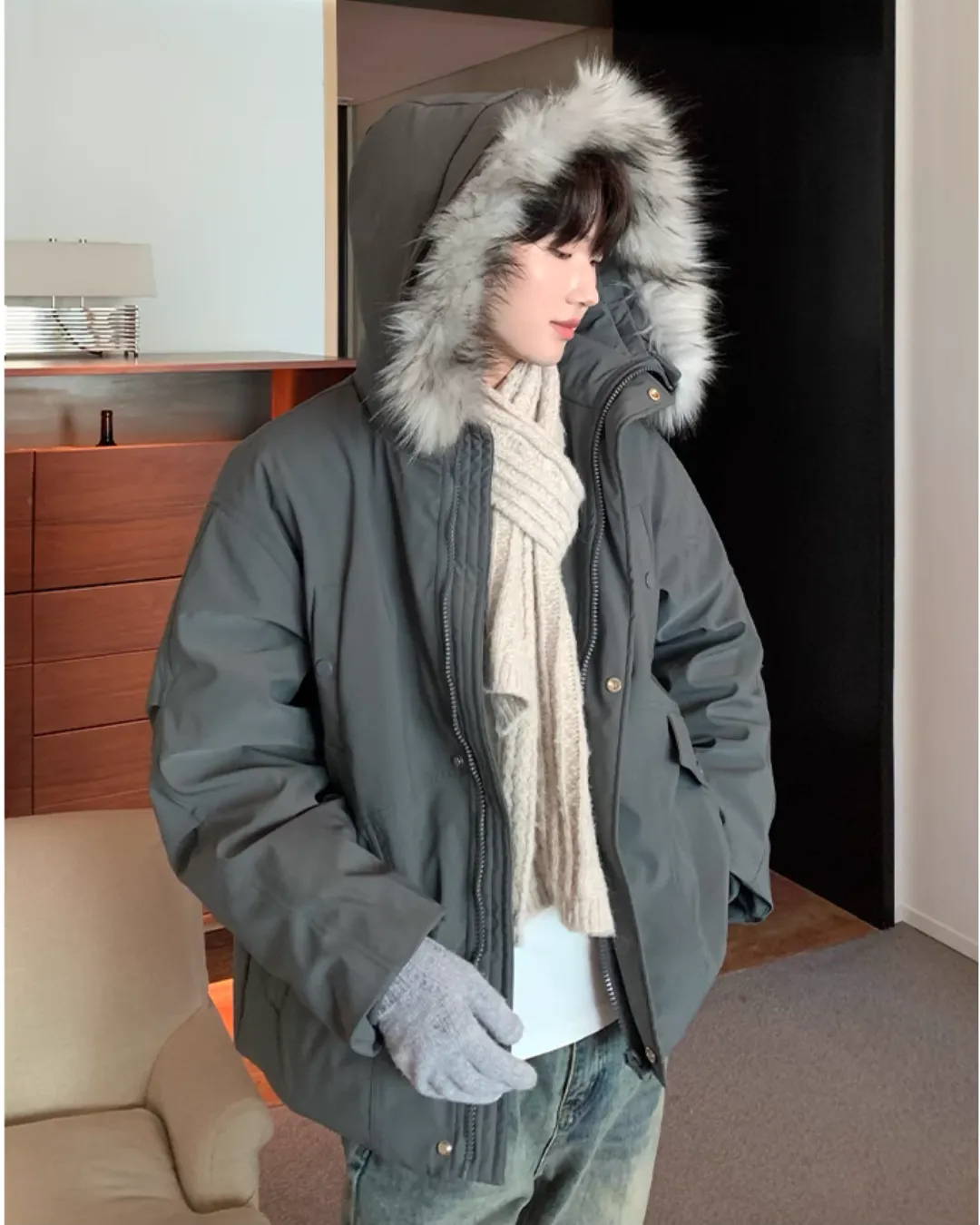 Fur Collar Hood Down Jacket CBJ0102