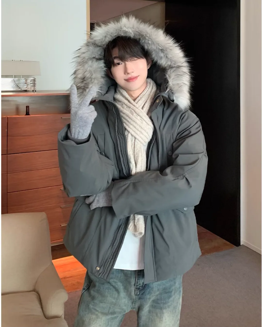 Fur Collar Hood Down Jacket CBJ0102