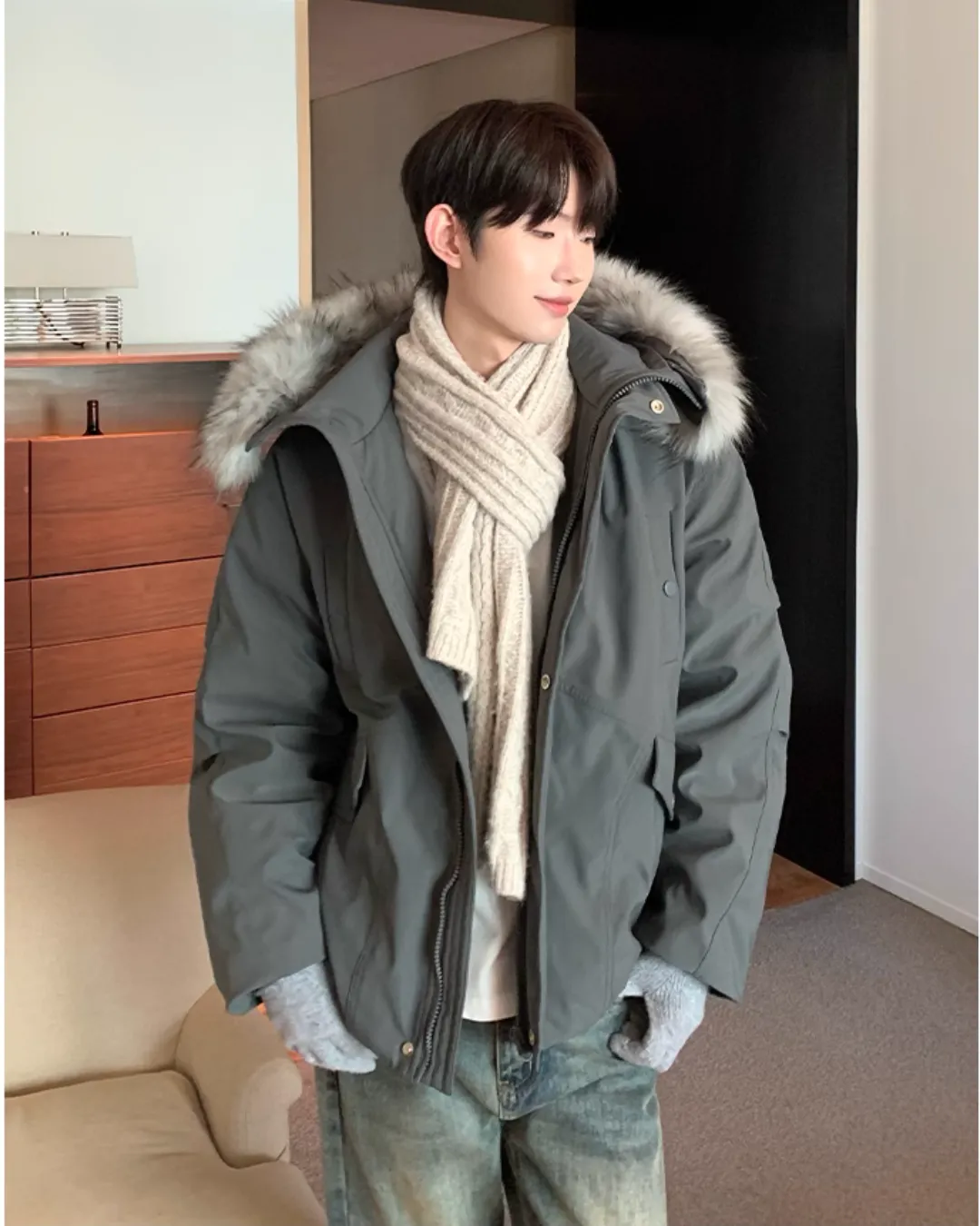 Fur Collar Hood Down Jacket CBJ0102