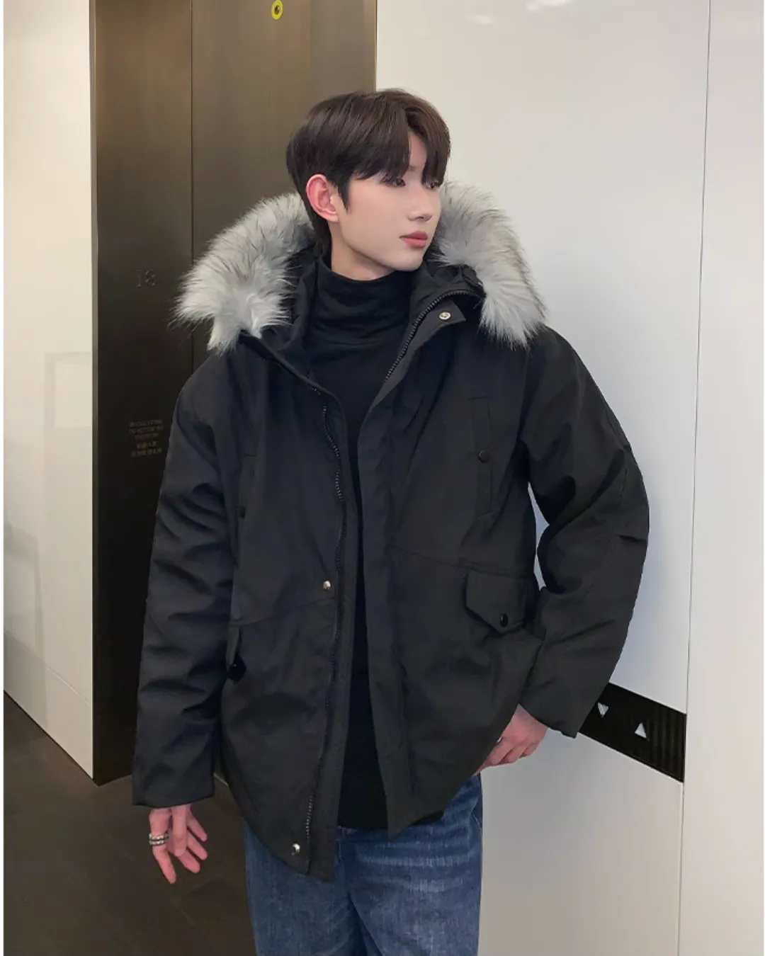 Fur Collar Hood Down Jacket CBJ0102
