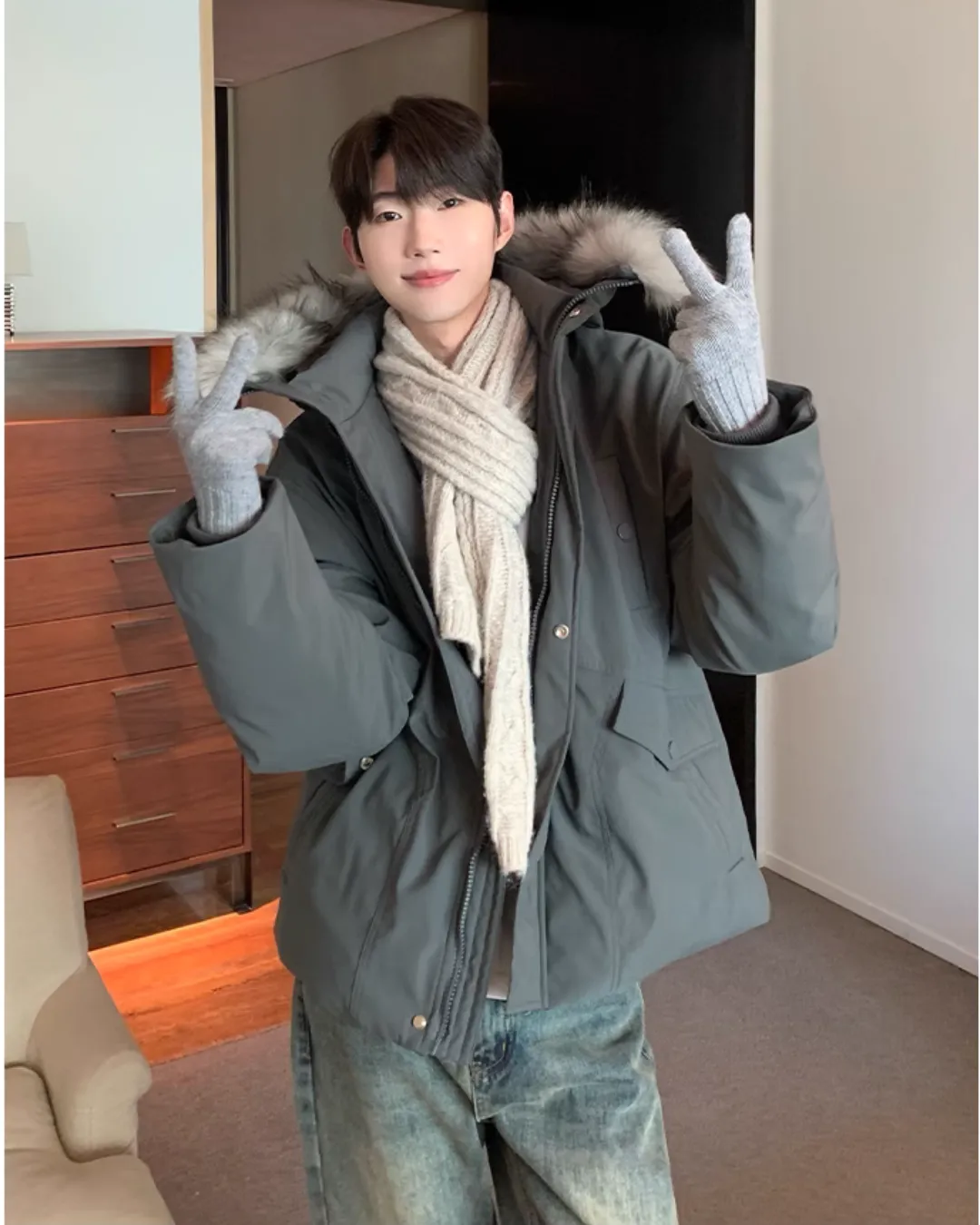 Fur Collar Hood Down Jacket CBJ0102
