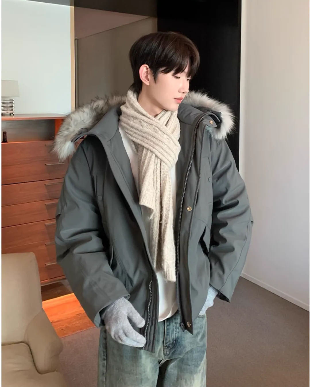 Fur Collar Hood Down Jacket CBJ0102