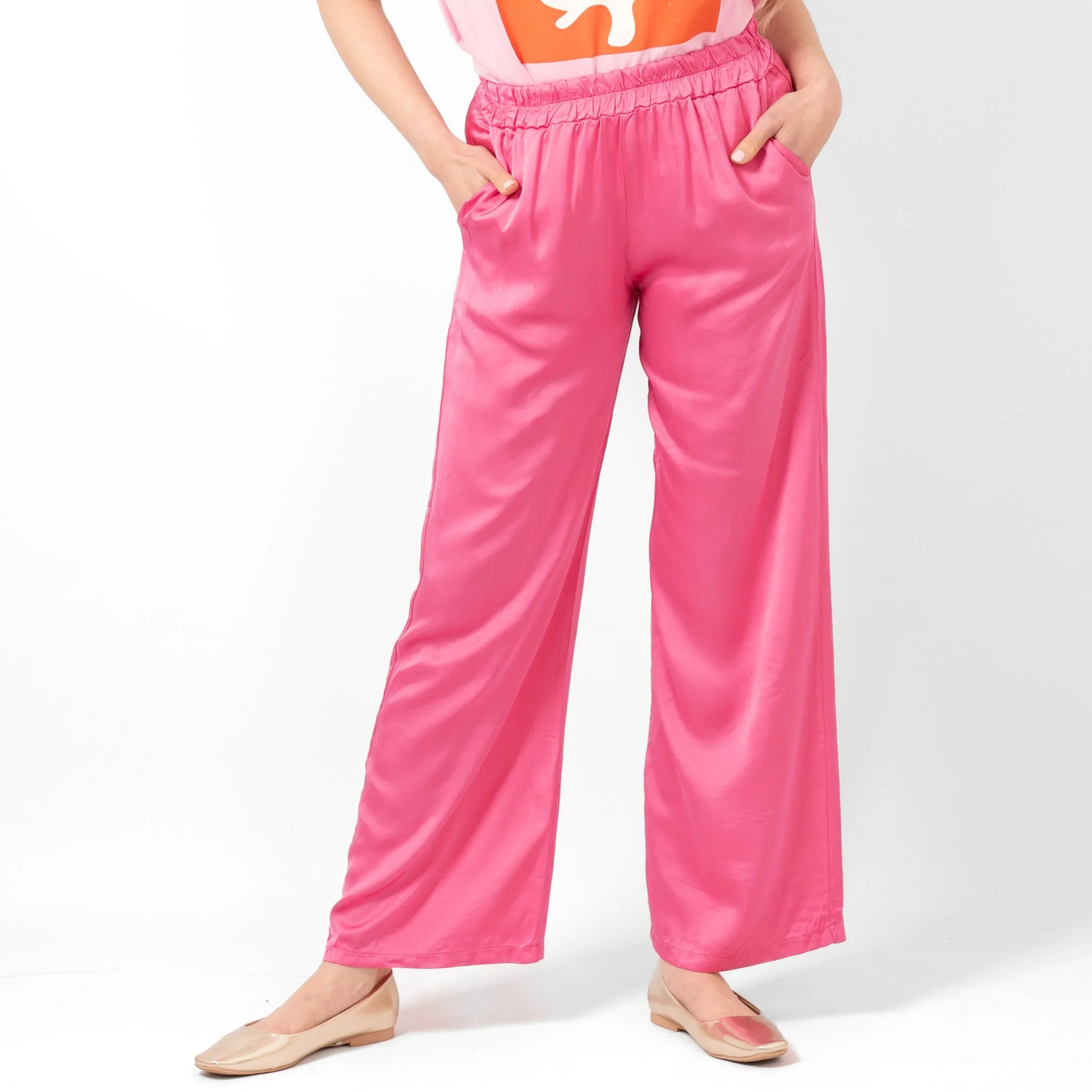 Gianna Wide Leg Trousers - Hot Pink