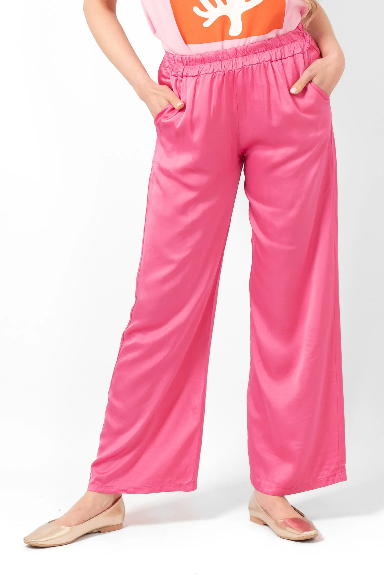 Gianna Wide Leg Trousers - Hot Pink