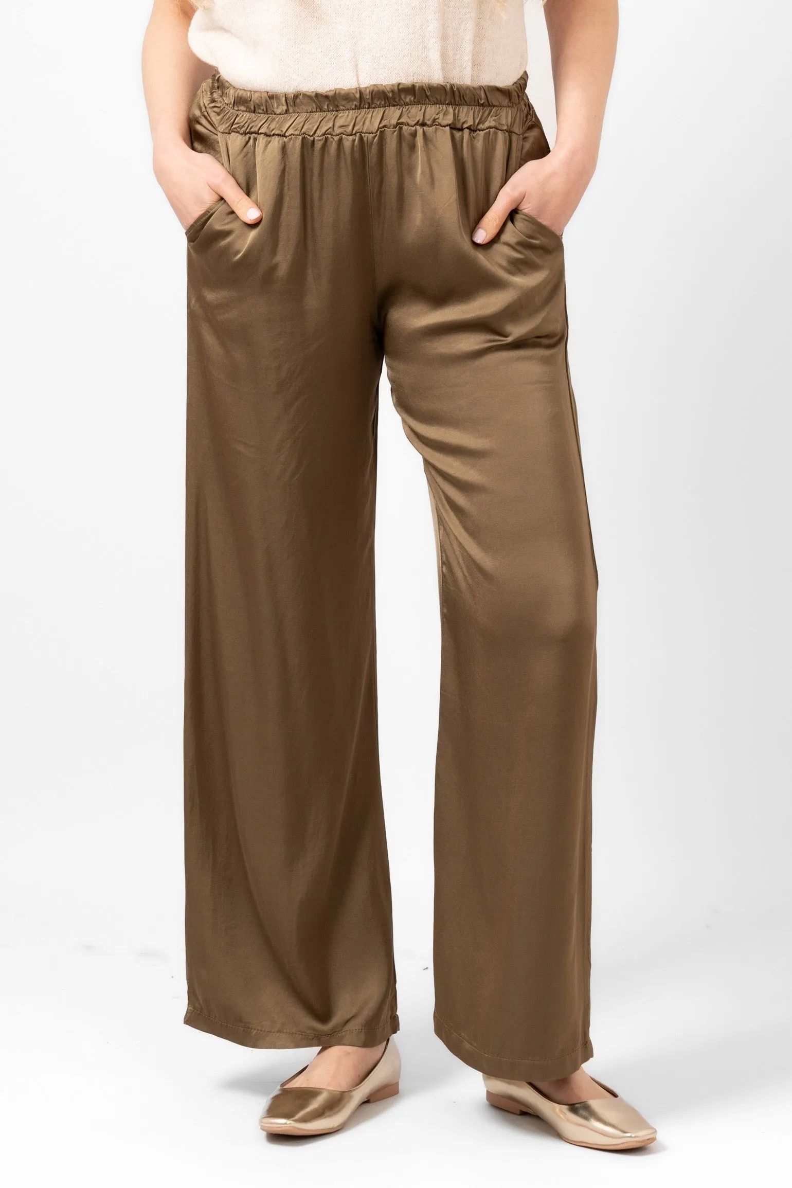 Gianna Wide Leg Trousers - Khaki