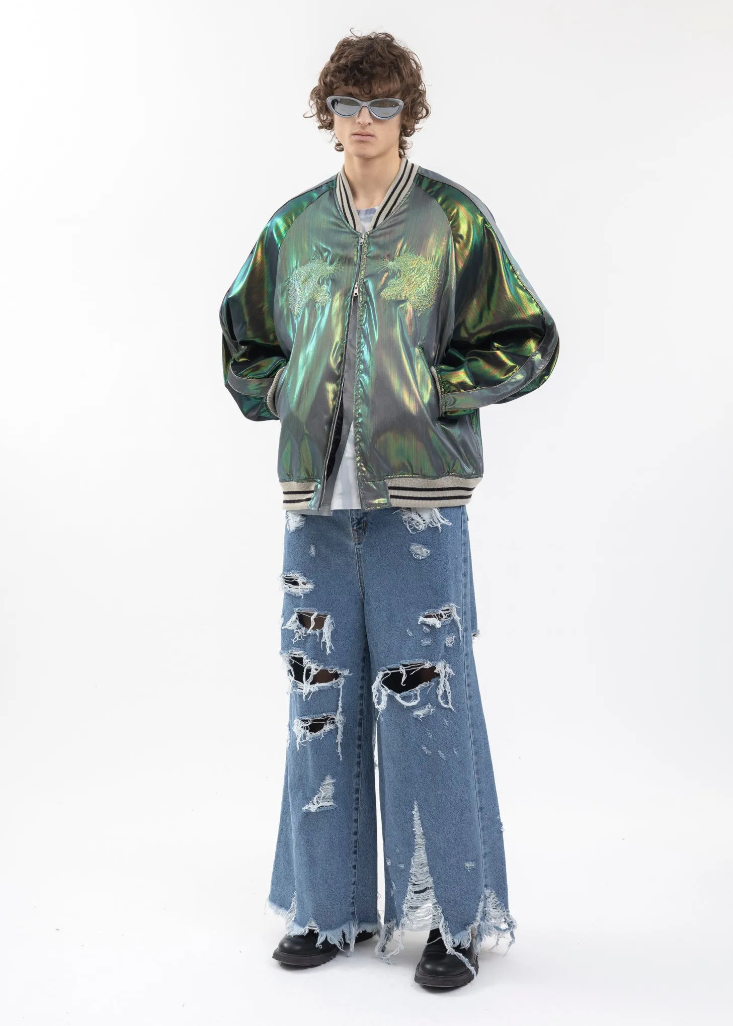 GREEN HOLOGRAM SOUVENIR JACKET
