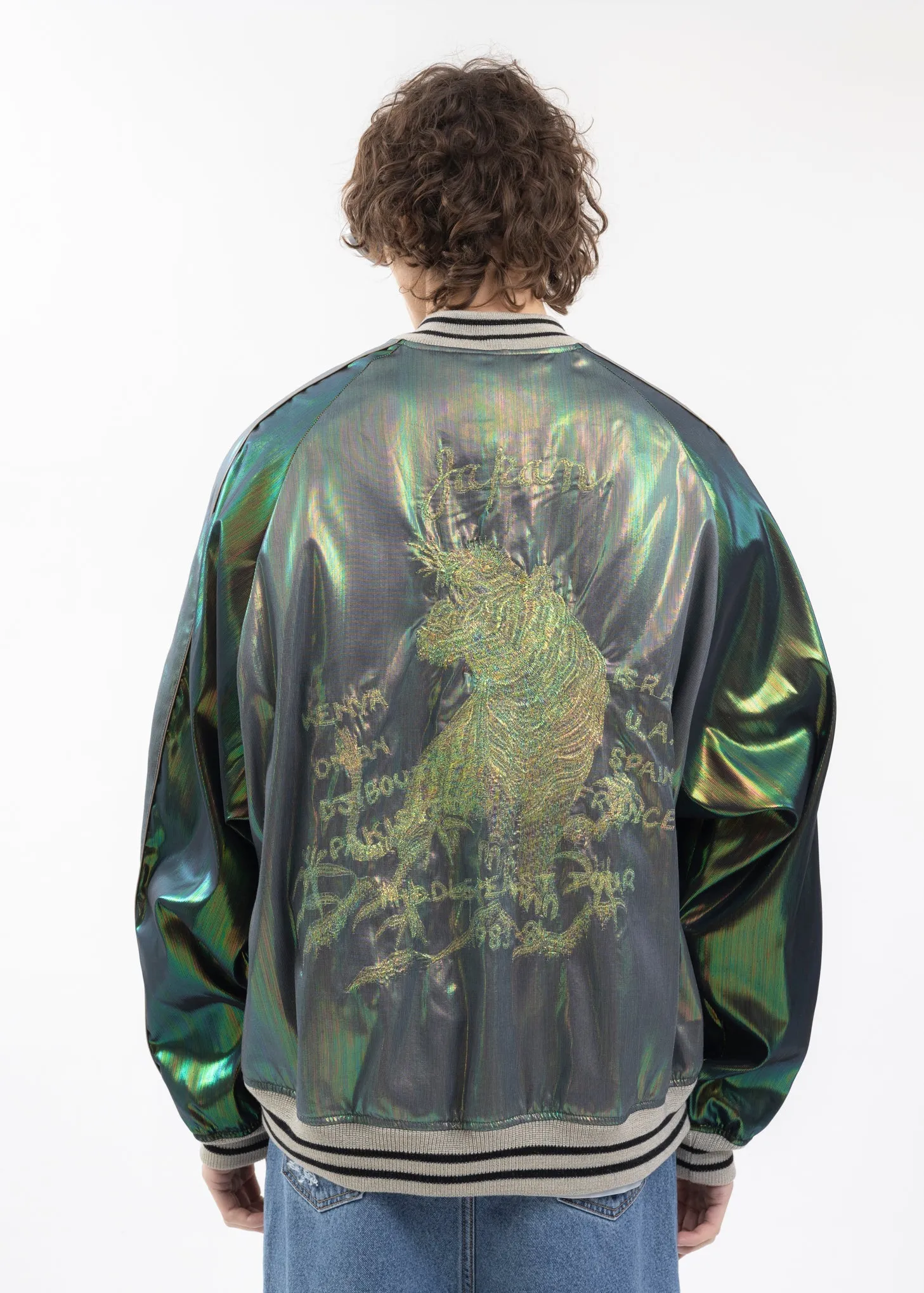 GREEN HOLOGRAM SOUVENIR JACKET