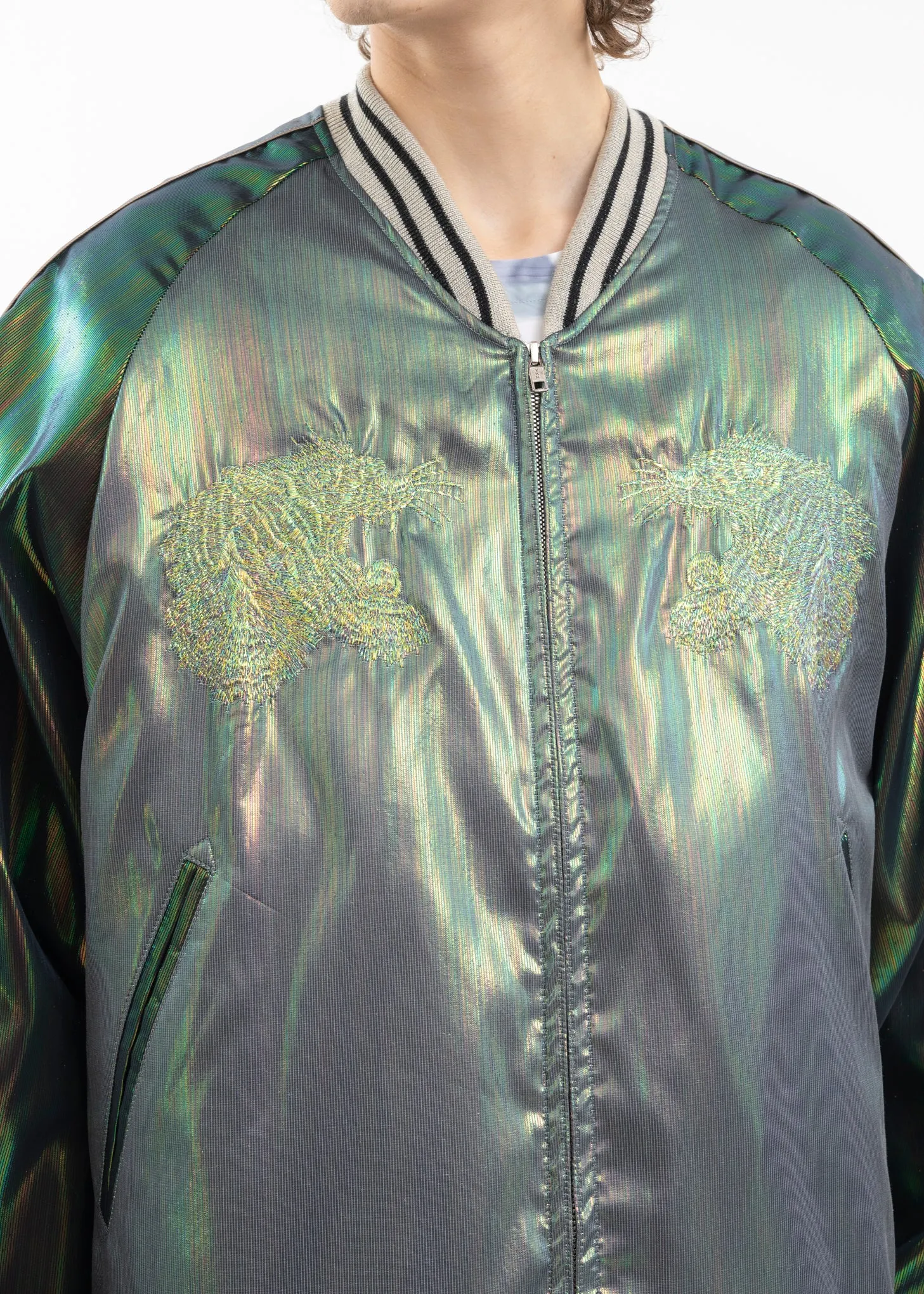 GREEN HOLOGRAM SOUVENIR JACKET