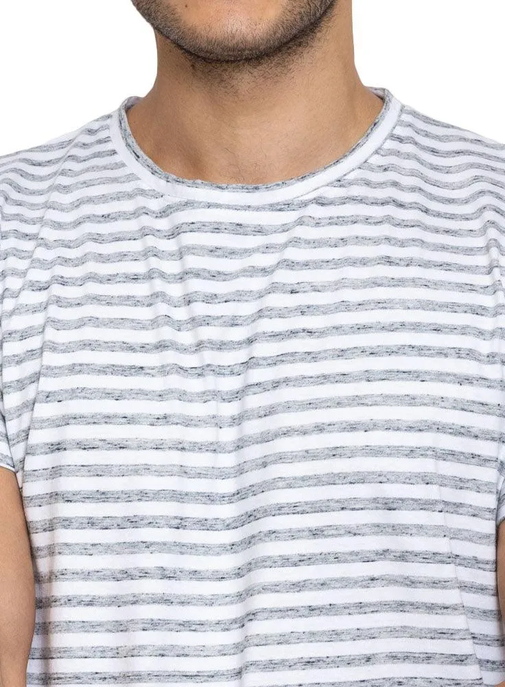 Grey Striped Round T-shirt