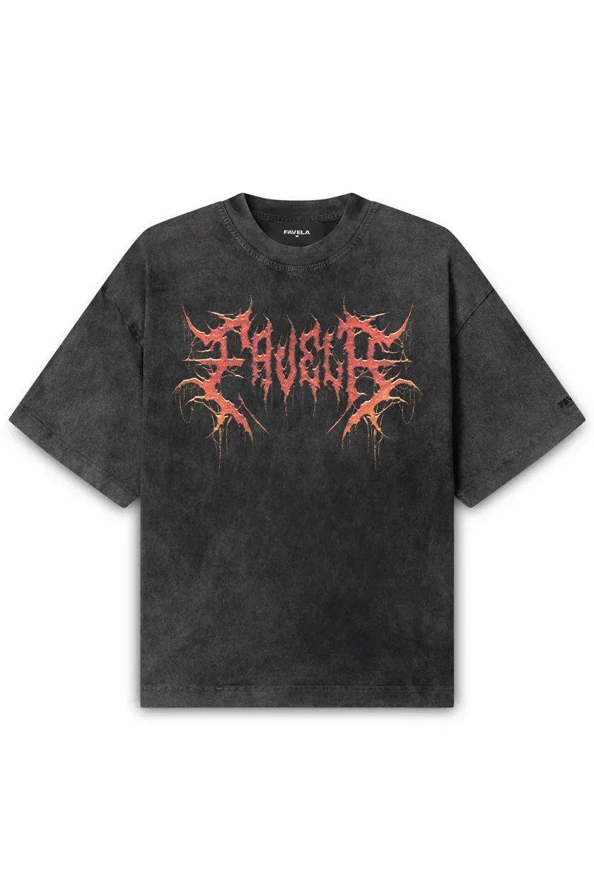 GRUNGE BLACK WASHED T-SHIRT