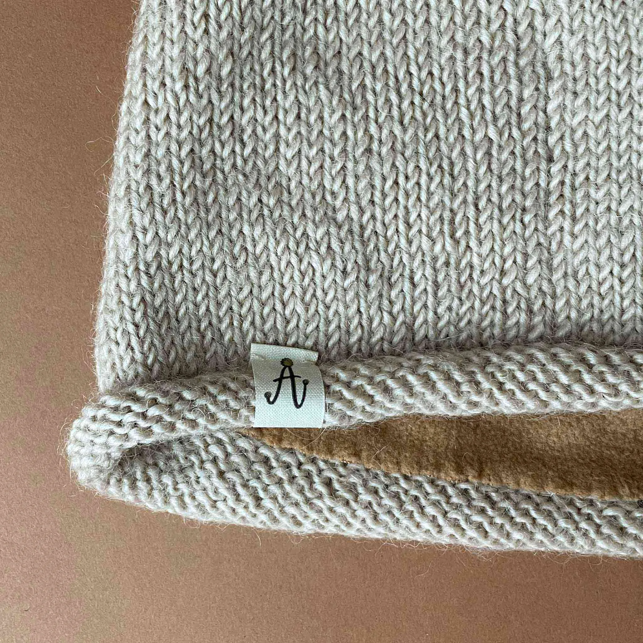 Hand-Knit Beige Hunter Hat