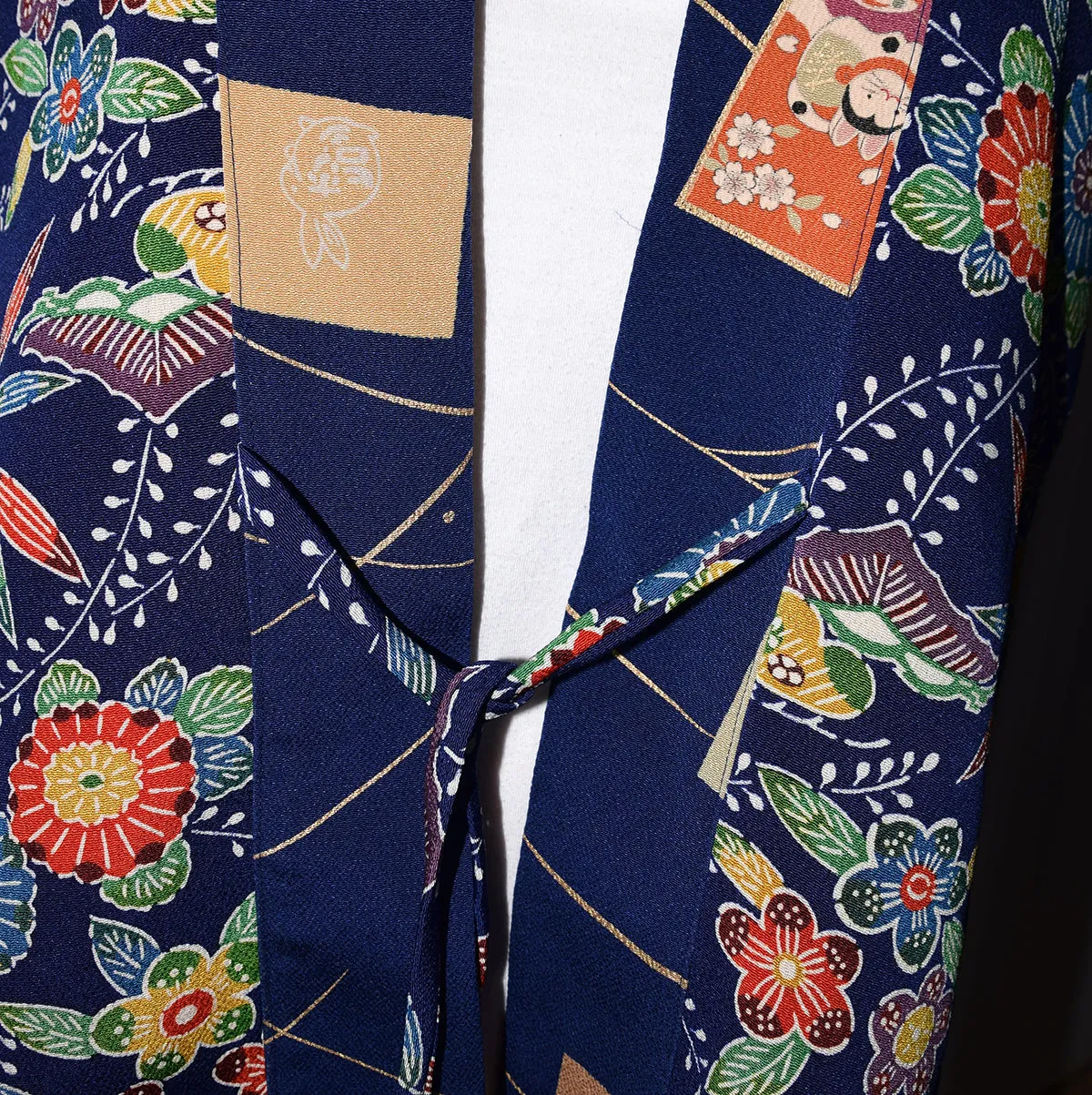 Handmade Japanese  Print Silk Kimono Vest