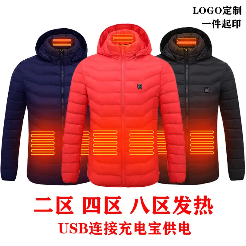 Heating clothing new winter light and thin heating cotton jacket men's electric heating vest USB constant temperature heating clothing