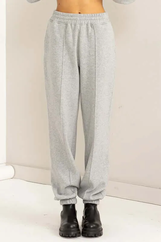 High-Waisted Pintuck Sweatpants