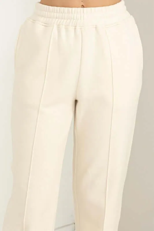 High-Waisted Pintuck Sweatpants