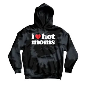 I Heart Hot Moms Black Dye Hoodie