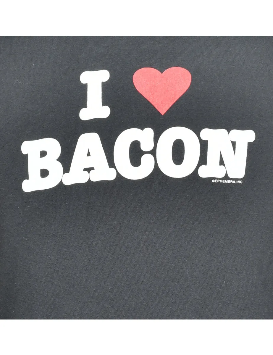 I Love Bacon Printed T-shirt - L