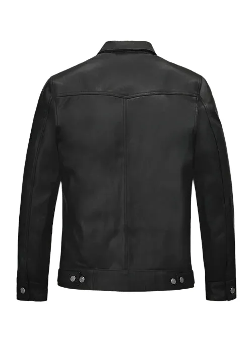 JEFF GOLDBLUM Black Leather Jacket