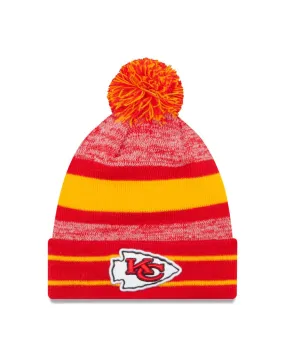 Kansas City Chiefs Primary Logo New Era Red/Yellow Cuffed Knit Pom