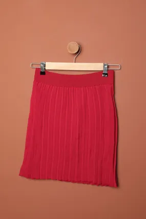 KKT Knitwear Women's Pleated Skirt-Red - Brescia