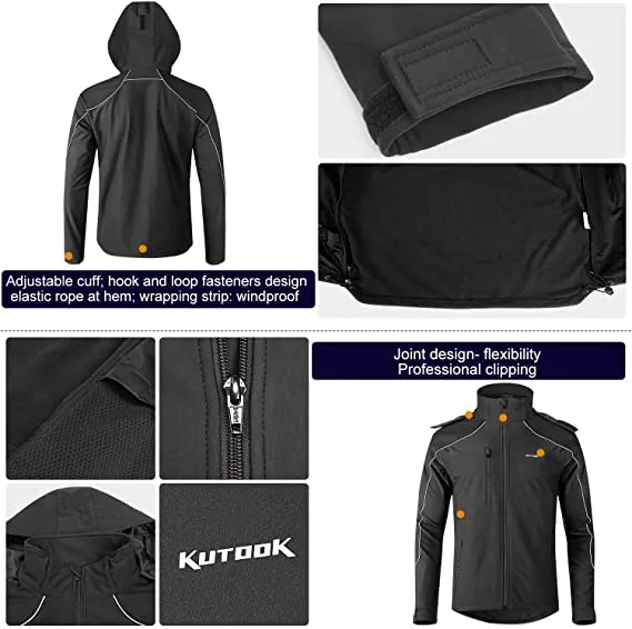 KUTOOK Women's Thermal Fleece Lined Softshell Jacket Water Repellent Windproof Coat Windbreaker for Hiking Running Cycling
