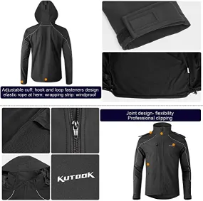 KUTOOK Women's Thermal Fleece Lined Softshell Jacket Water Repellent Windproof Coat Windbreaker for Hiking Running Cycling