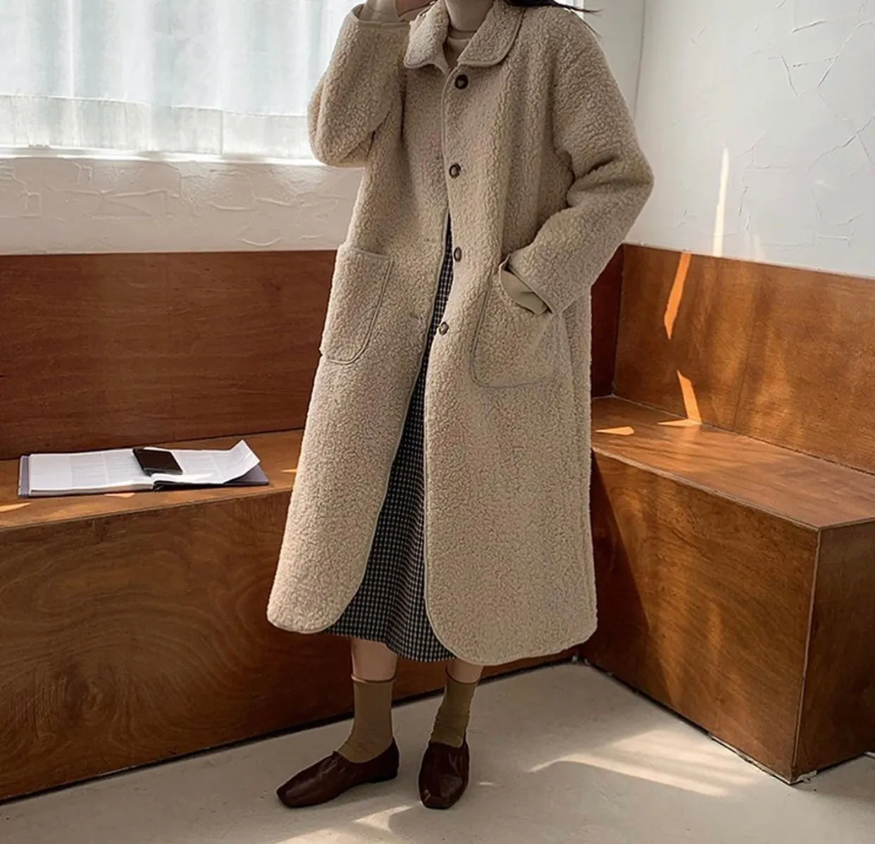 Lamb Fox Fur Long Coat Gabriela