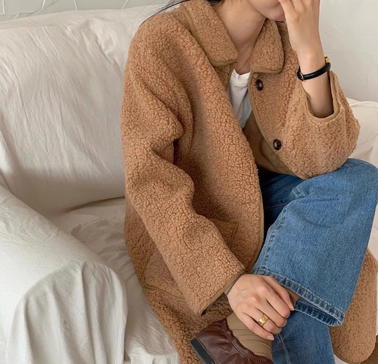 Lamb Fox Fur Long Coat Gabriela