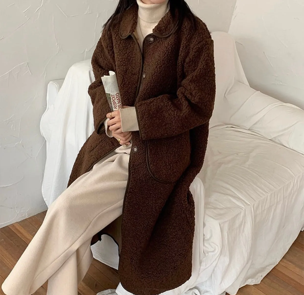 Lamb Fox Fur Long Coat Gabriela