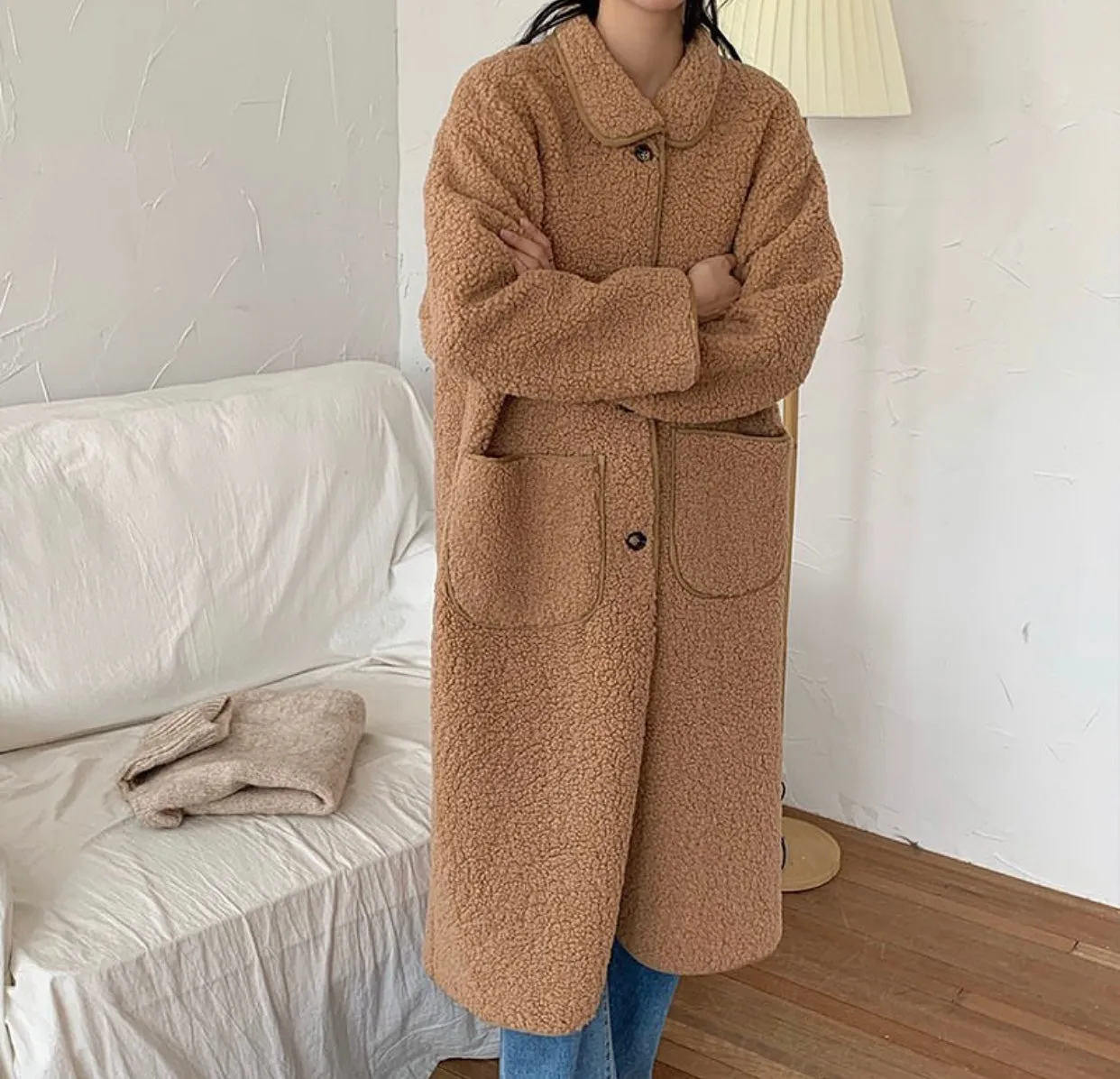 Lamb Fox Fur Long Coat Gabriela