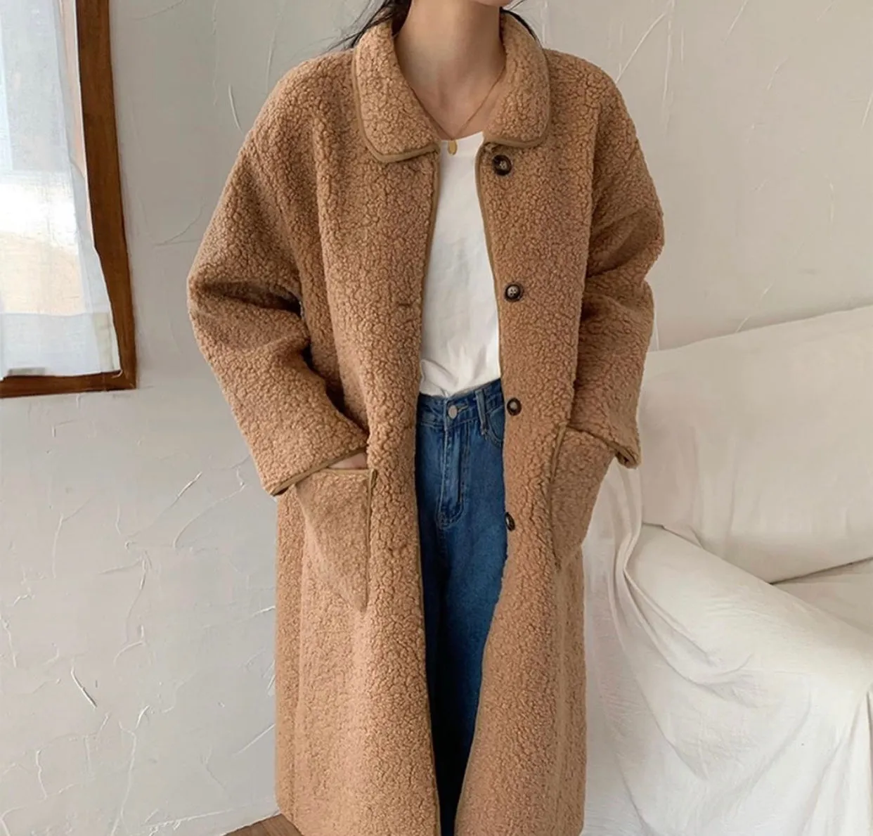 Lamb Fox Fur Long Coat Gabriela