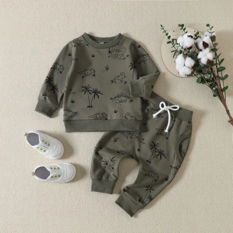 Long-Sleeve Graphic Top and Pants Set
