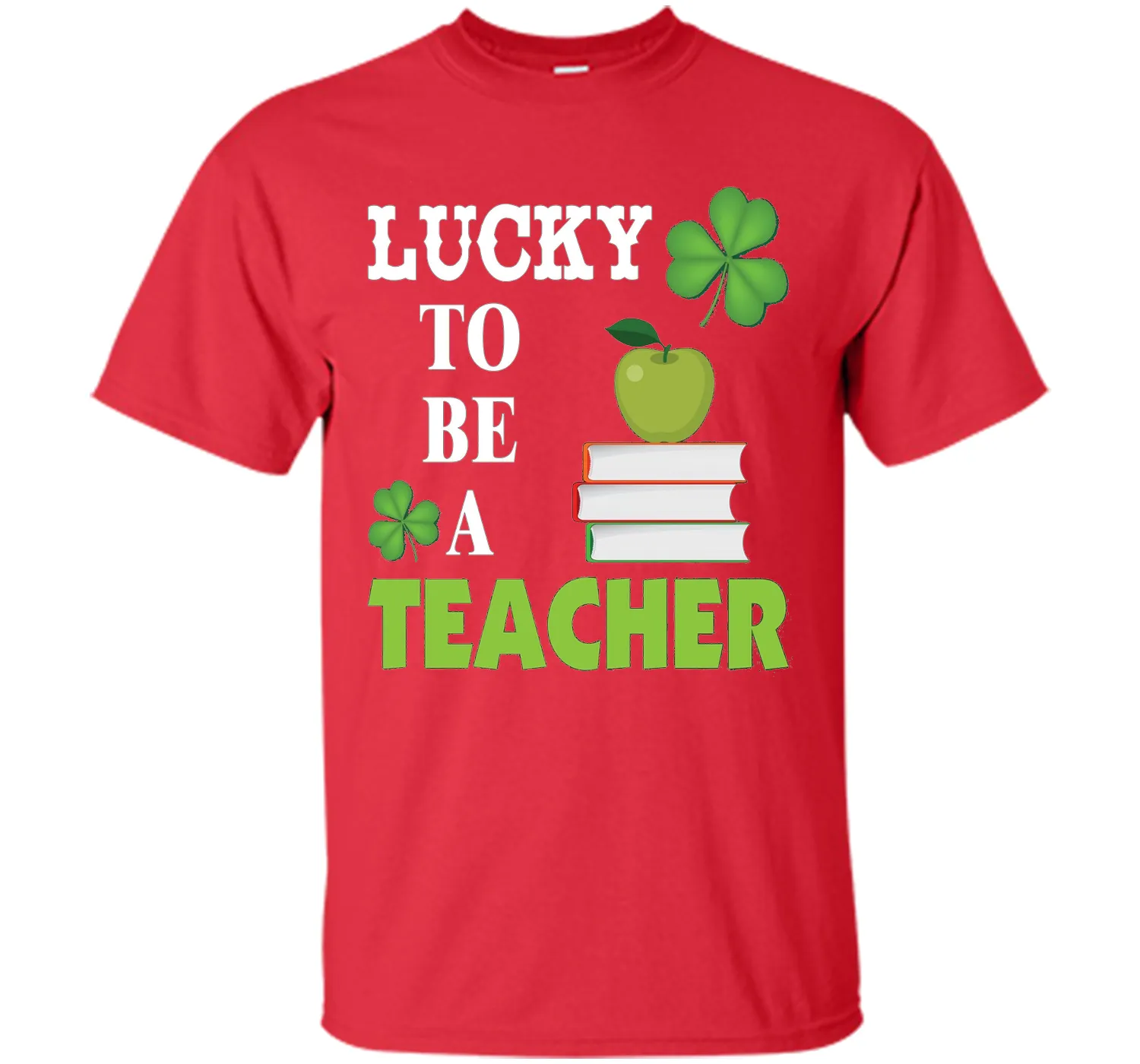 Lucky to be a Teacher St Patricks Day T-Shirt Shamrocks