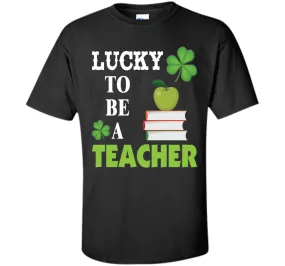 Lucky to be a Teacher St Patricks Day T-Shirt Shamrocks