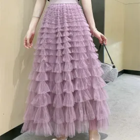 Luna Long Pleated Skirt