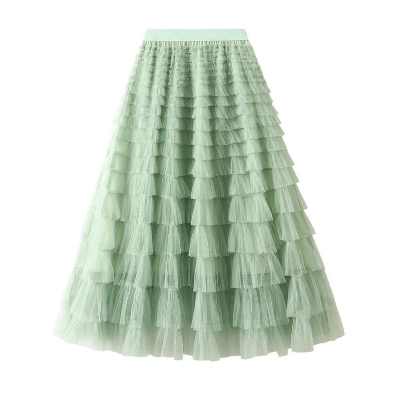Luna Long Pleated Skirt