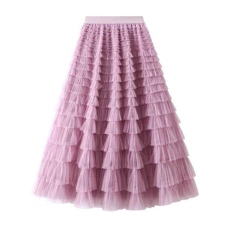 Luna Long Pleated Skirt