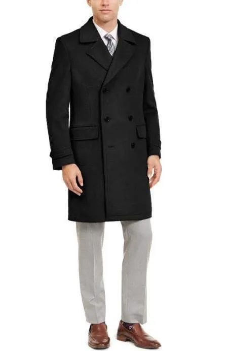 Manhattan 34 Inch Double Breasted Mens Overcoat - Mens Topcoat - Wholesale Coat - Wholesale Winter Coats