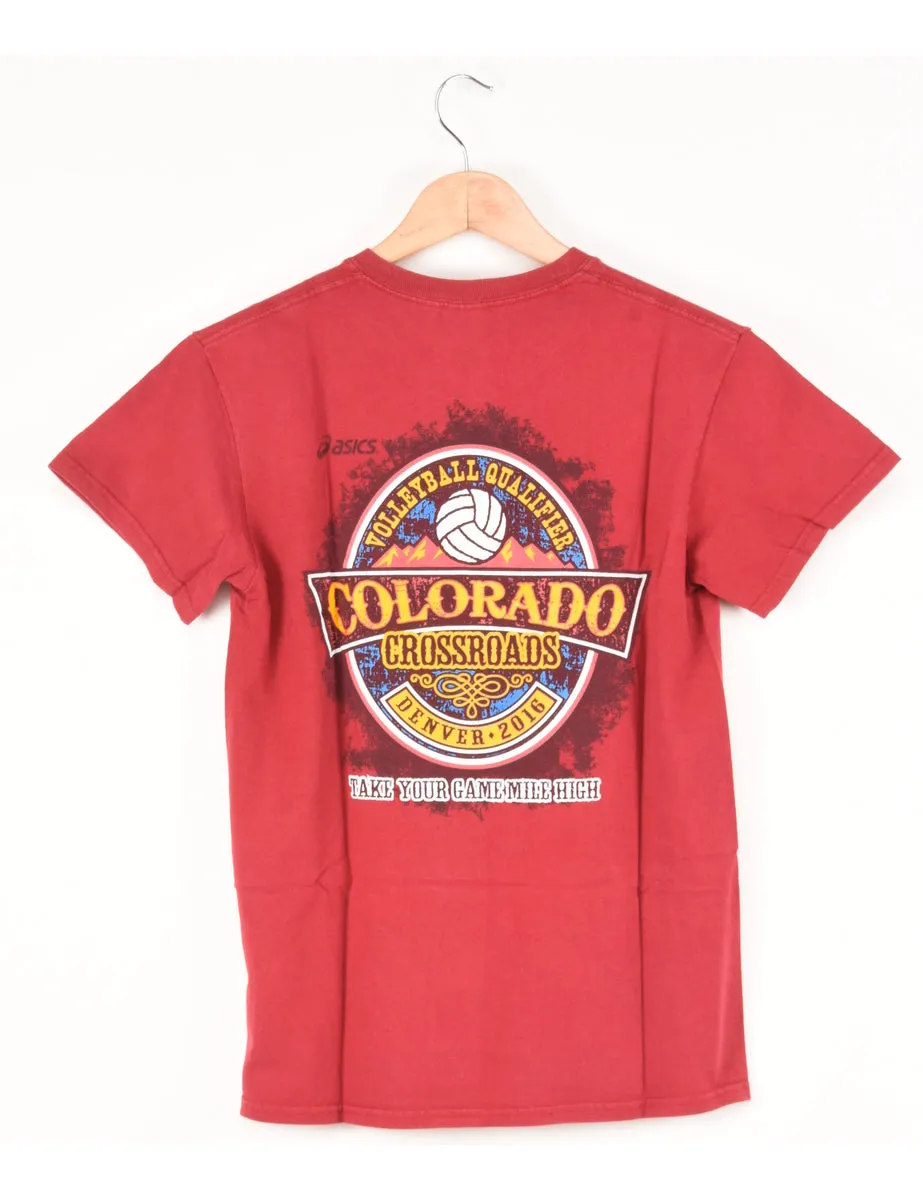 Maroon Colorado Printed T-shirt - S