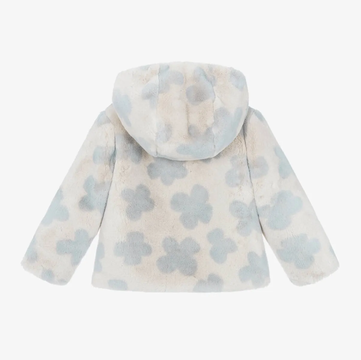 Mayoral Girls Faux Fur Coat 4486 Sky Blue Print