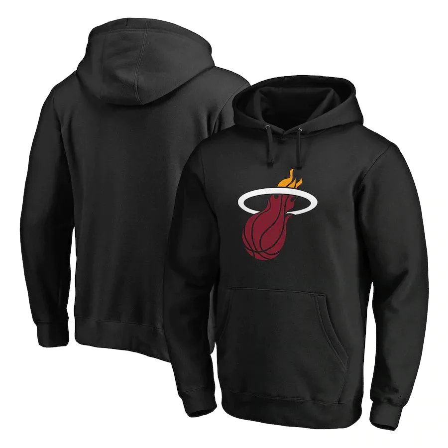 Miami Heat Small NBA UK Fanatics Branded Primary Team Logo Pullover Hoodie - Black