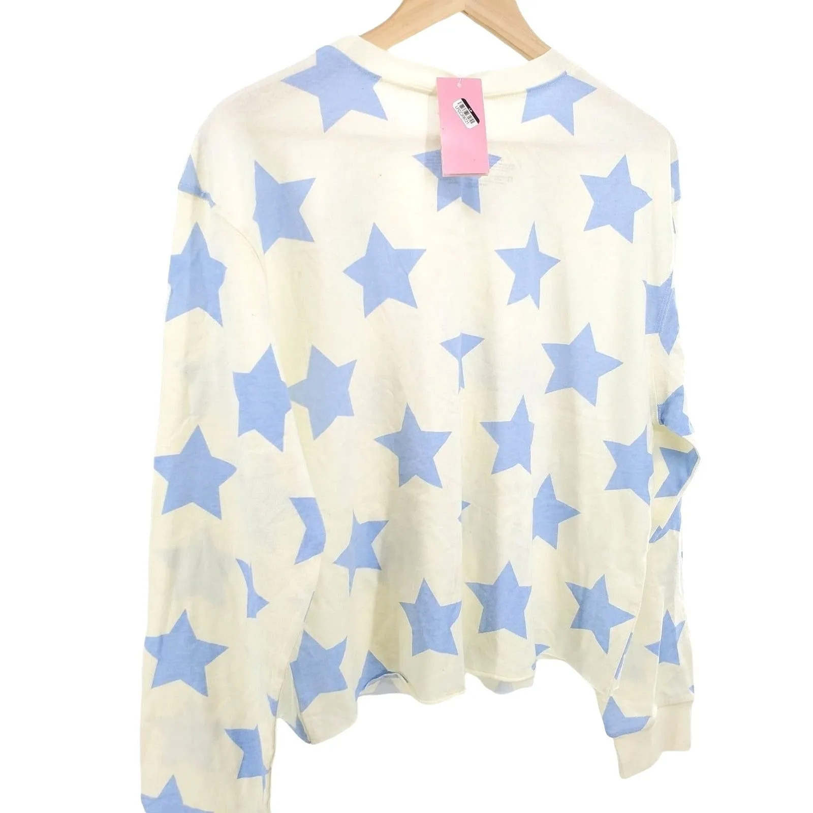 MIGHTY FINE Shirt NASA Star Long Sleeve Cropped Retro Graphic T-Shirt
