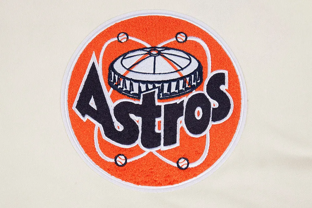 MLB HOUSTON ASTROS RETRO CLASSIC WOMEN'S CROPPED PO HOODIE (EGGSHELL/ MIDNIGHT NAVY)